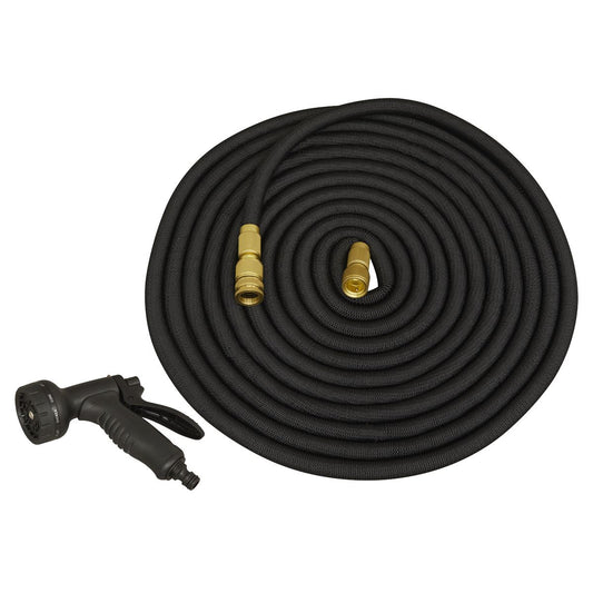 Sealey GH15E Ø17mm Expandable Garden Hose Black 15m Premium Sealey