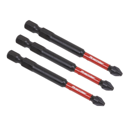 Sealey AK8258 Pozi #2 Impact Power Tool Bits 75mm - 3pc Sealey