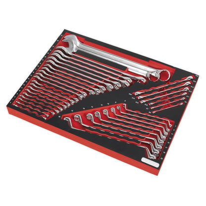 Sealey TBTP03 Tool Tray with Spanner Set 35pc Sealey