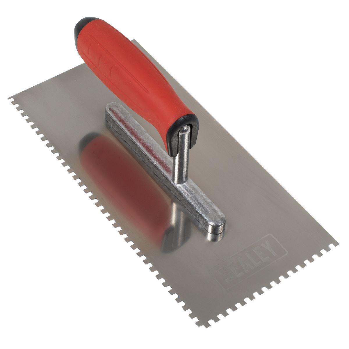Sealey T7804 Stainless Steel 270mm Notched Trowel - Rubber Handle - 4mm Sealey