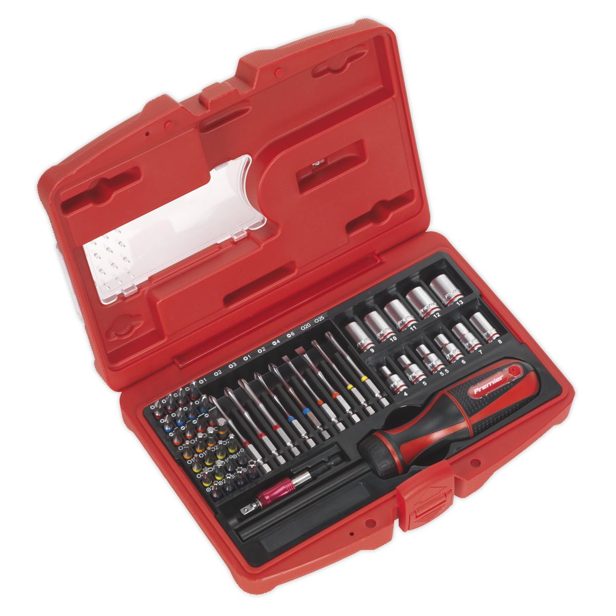 Sealey AK64903 Fine Tooth Ratchet Screwdriver & Accessory Set 51pc Sealey