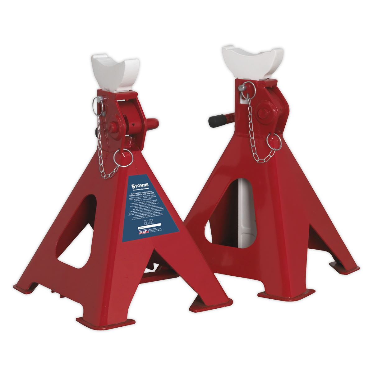 Sealey AAS5000 Auto Rise Ratchet Axle Stands (Pair) 5 Tonne Capacity per Stand Sealey