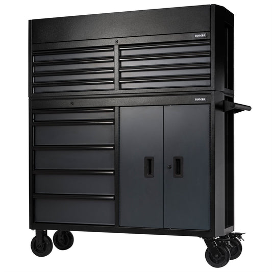 Draper 24256 BUNKER® 13 Drawer Combined Roller Cabinet and Tool Chest 52" Grey - McCormickTools