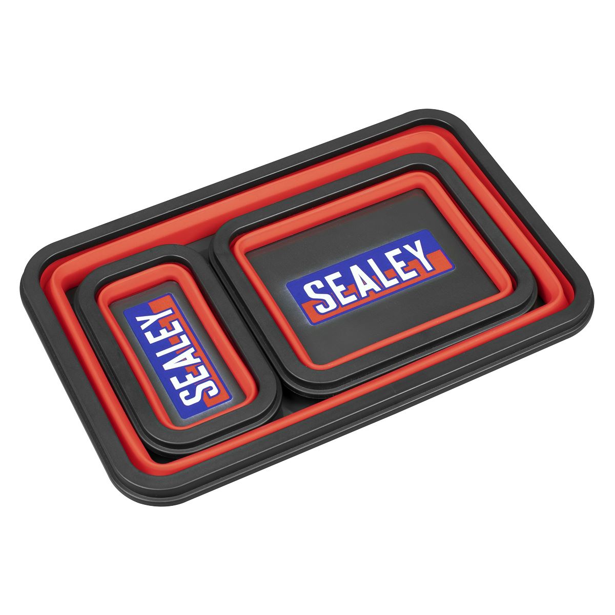 Sealey APCMTS Parts Tray Collapsible Magnetic - Set of 3 Sealey