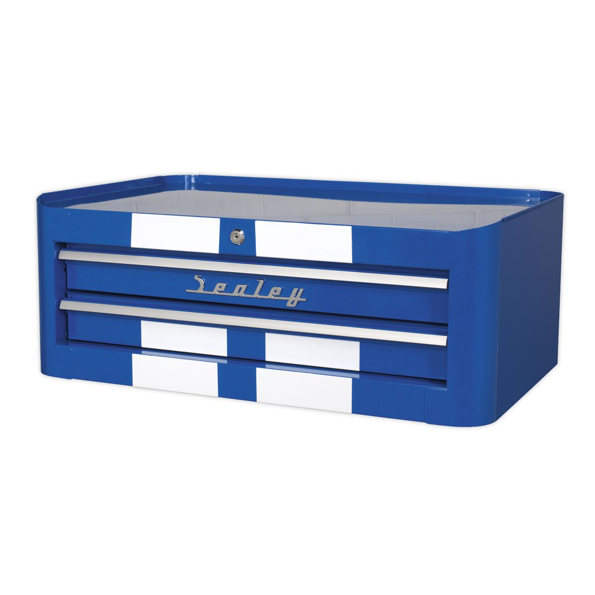 Sealey AP28102BWS Mid-Box Tool Chest 2 Drawer Retro Style - Blue with White Stripes Sealey