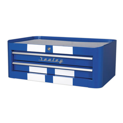 Sealey AP28102BWS Mid-Box Tool Chest 2 Drawer Retro Style - Blue with White Stripes Sealey