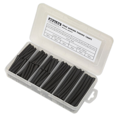 Sealey HST501B Heat Shrink Tubing Assortment 180pc 50 & 100mm Black Sealey