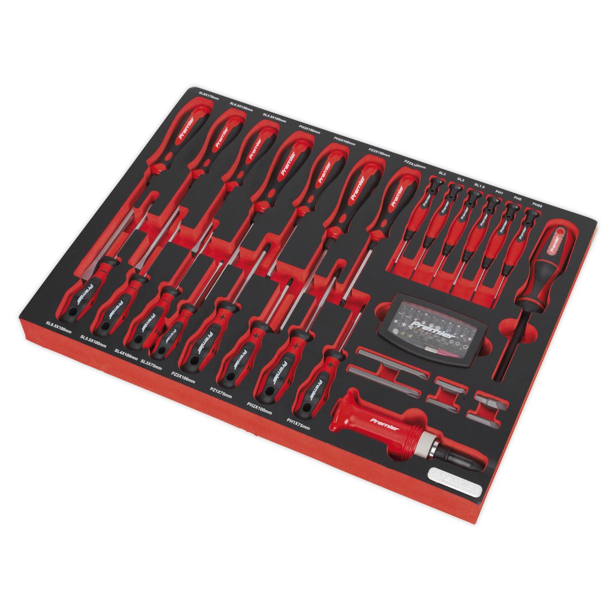 Sealey TBTP04 Tool Tray with Screwdriver Set 72pc Sealey