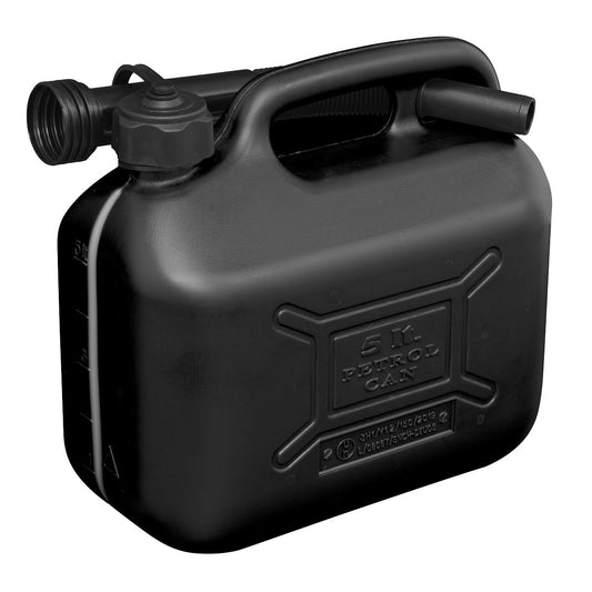 Sealey JC5B Fuel Can 5L - Black Sealey