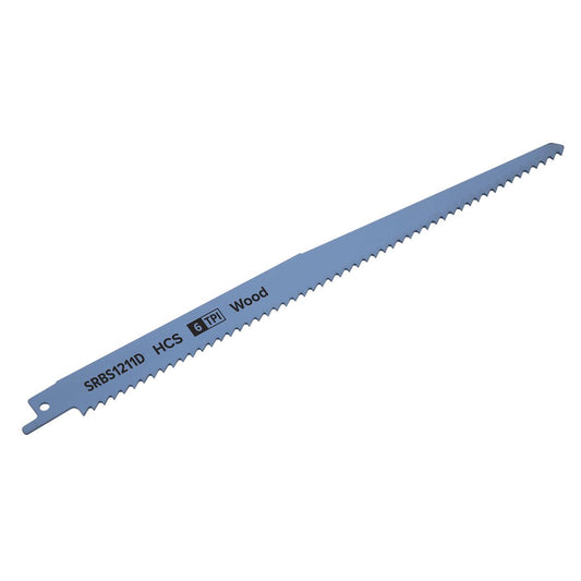 Sealey SRBS1211D Reciprocating Saw Blade Clean Wood 250mm 6tpi - Pack of 5 Sealey