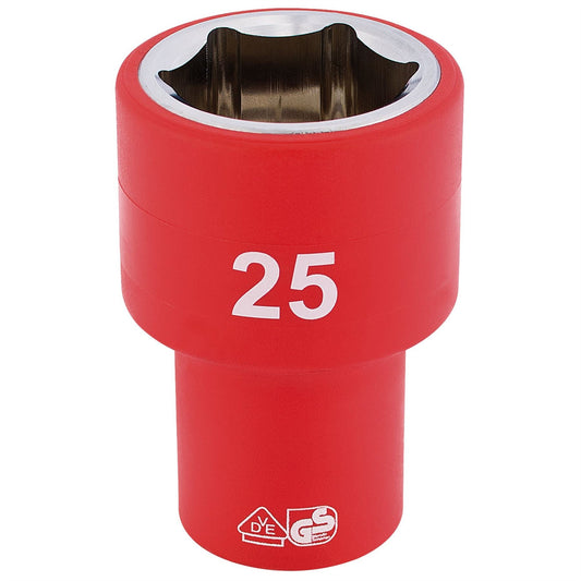 Draper 31961 Fully Insulated VDE Socket 1/2" Sq. Dr. 25mm Draper