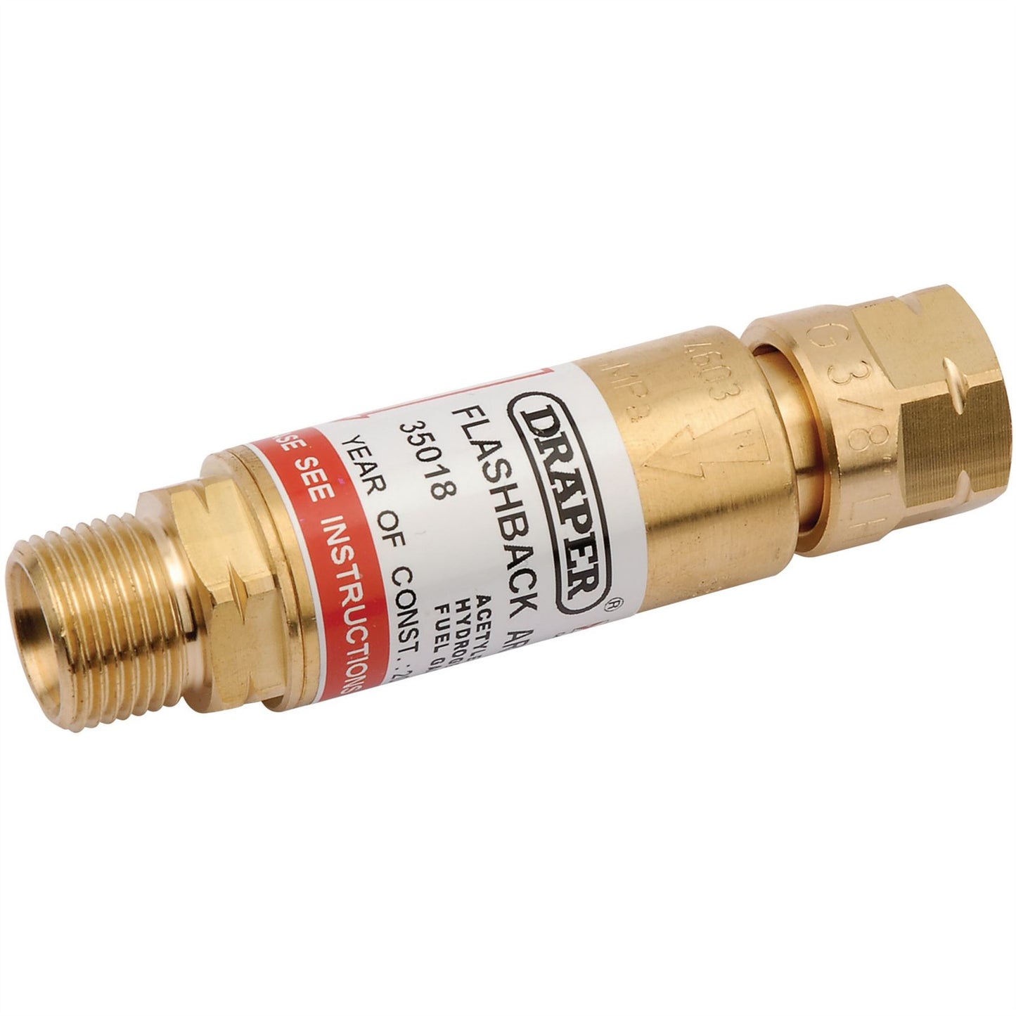 Draper 35018 In-Line Fuel Flashback Arrestor Draper