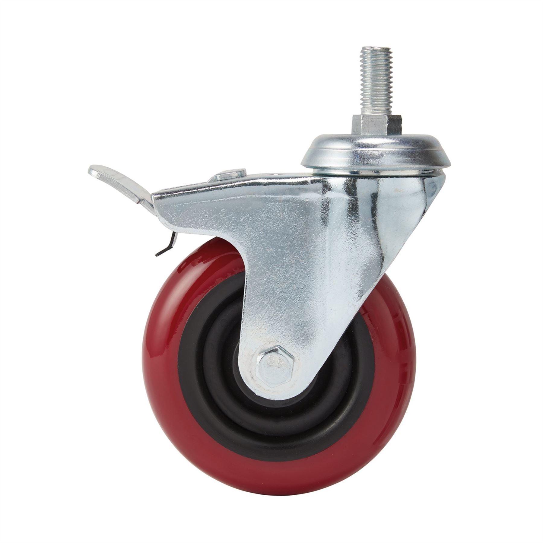 Draper 65521 Swivel Bolt Fixing Polyurethane Wheel with Brake 100mm Diameter S.W.L. 125kg Draper