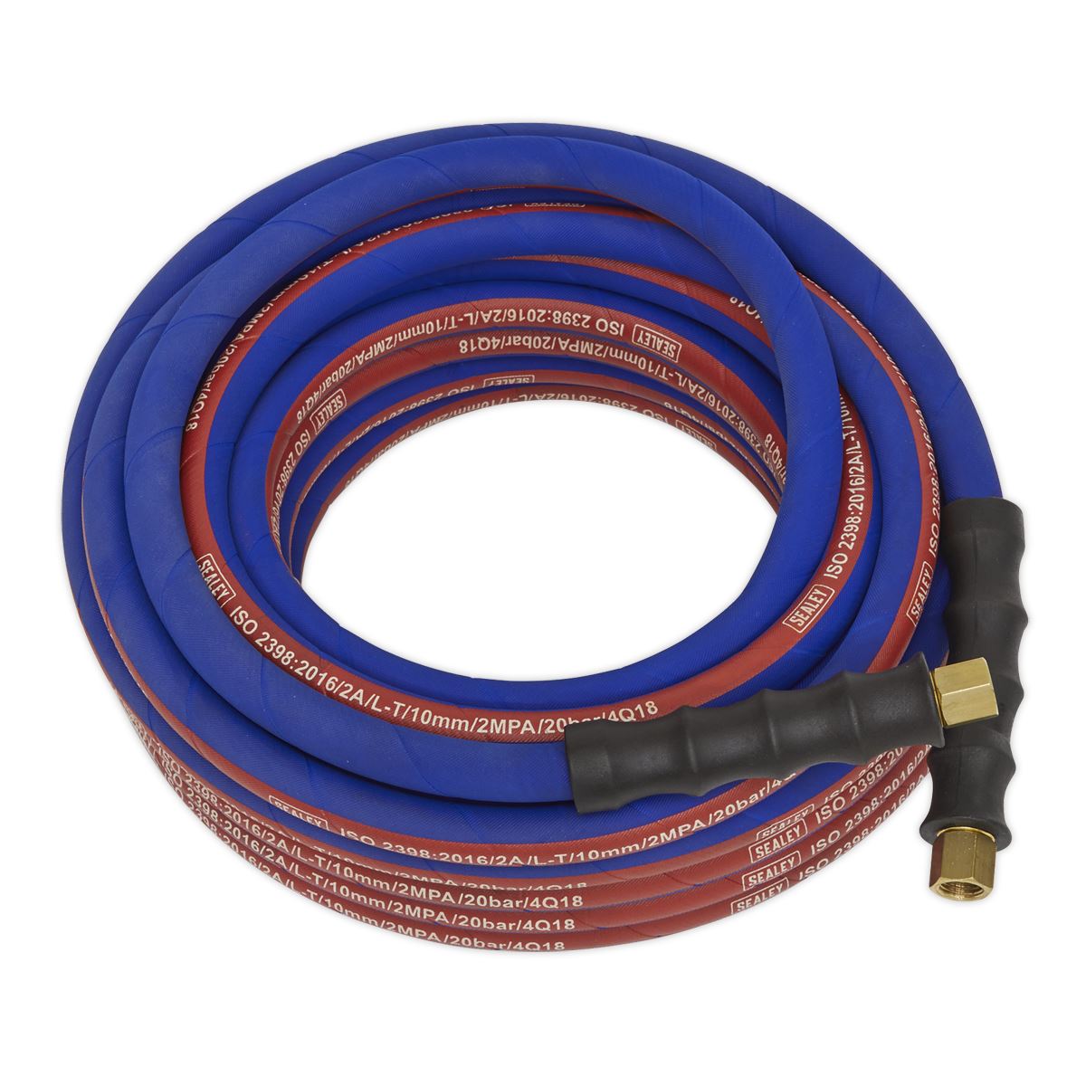 Sealey AH10R Air Hose 10m x Ø8mm with 1/4"BSP Unions Extra-Heavy-Duty Sealey