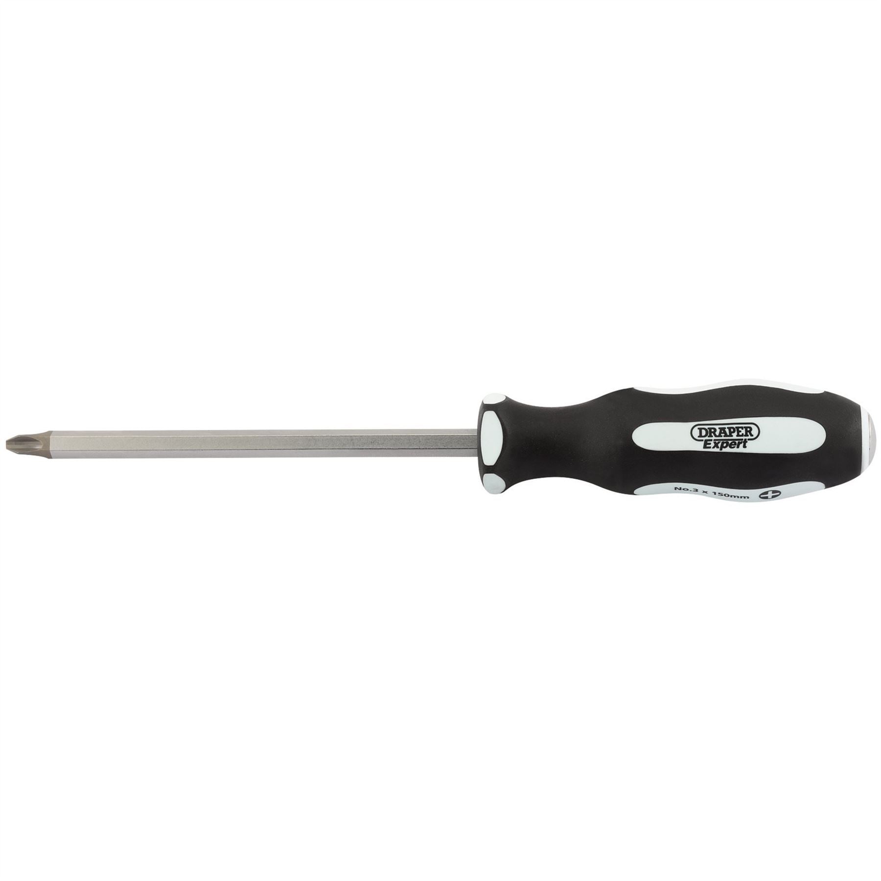 Draper 35225 Pound Thru' Cross Slot Soft Grip Screwdriver No.3 x 150mm Draper