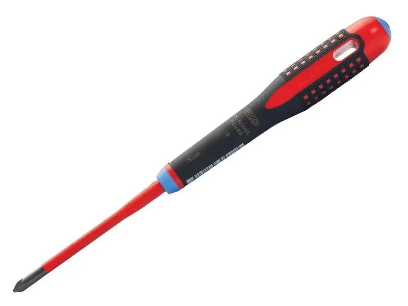 Bahco ERGO Slim VDE Insulated Pozidriv Screwdriver PZ1 x 80mm BAHBE8810SL Bahco