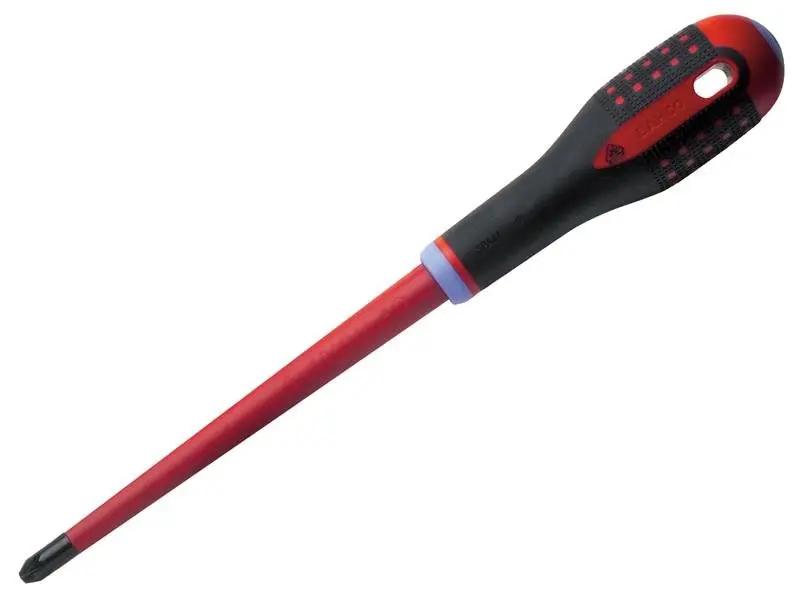 Bahco ERGO Slim VDE Insulated Pozidriv Screwdriver PZ2 x 80mm BAHBE8820SL Bahco