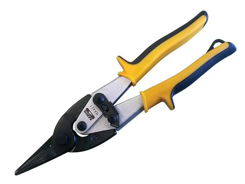 Bahco MA421 Yellow/Blue Aviation Compound Snips Straight Cut 250mm 10in BAHMA421 Bahco