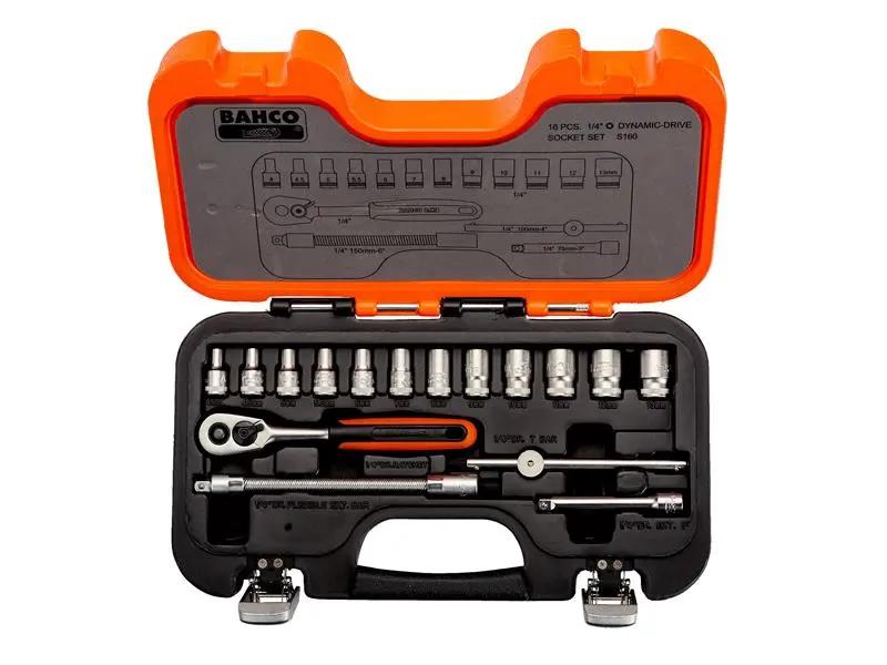 Bahco S160 Socket Set of 16 Metric 1/4in Drive BAHS160 Bahco