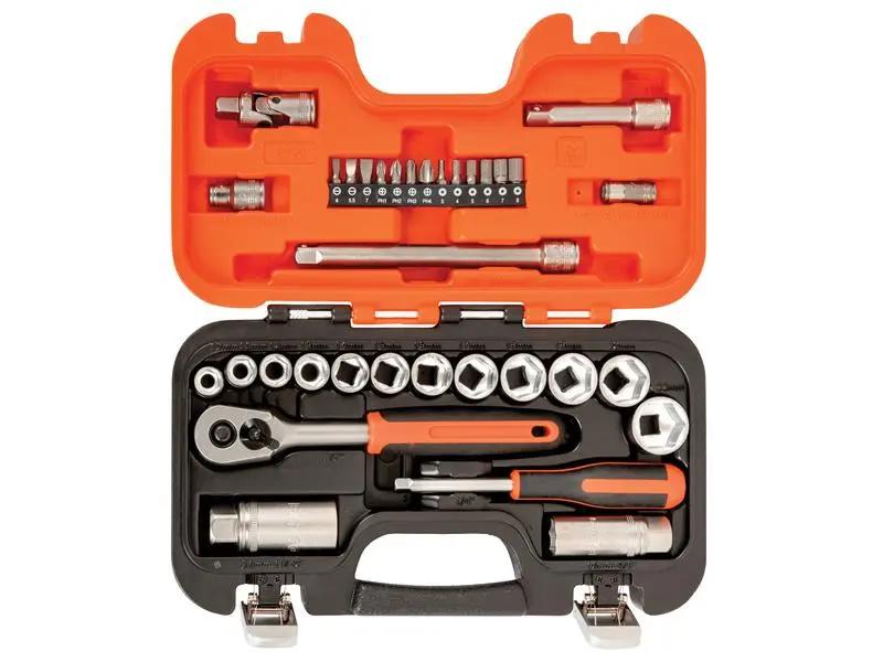 Bahco S330 Socket Set of 34 Metric 3/8in Drive + 1/4in Accessories Bahco