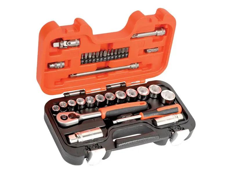 Bahco S330 Socket Set of 34 Metric 3/8in Drive + 1/4in Accessories Bahco