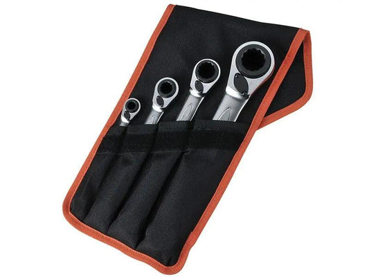 Bahco S4RM Series Reversible Ratchet Spanner Set 4 Piece BAHS4RM4T Bahco