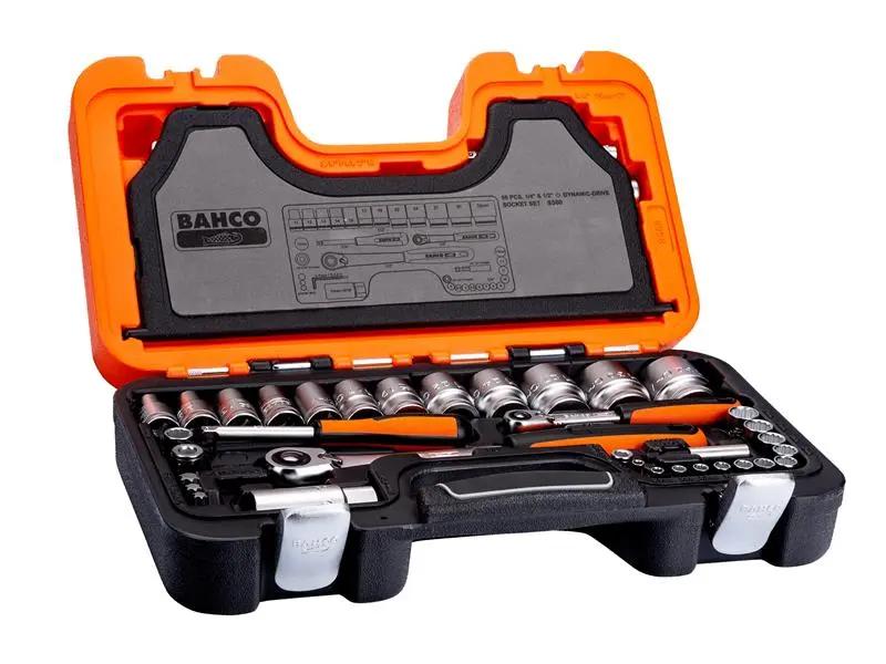 Bahco S560 Socket Set of 56 Metric 1/4 & 1/2in Drive BAHS560 Bahco