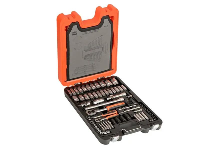 Bahco S87+7 Socket & Spanner Set of 94 Metric & AF 1/4 & 1/2in Drive BAHS877 Bahco