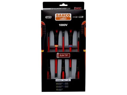 Bahco SLIM ERGO Insulated Screwdriver Set 5 Piece BAH9882SL Bahco
