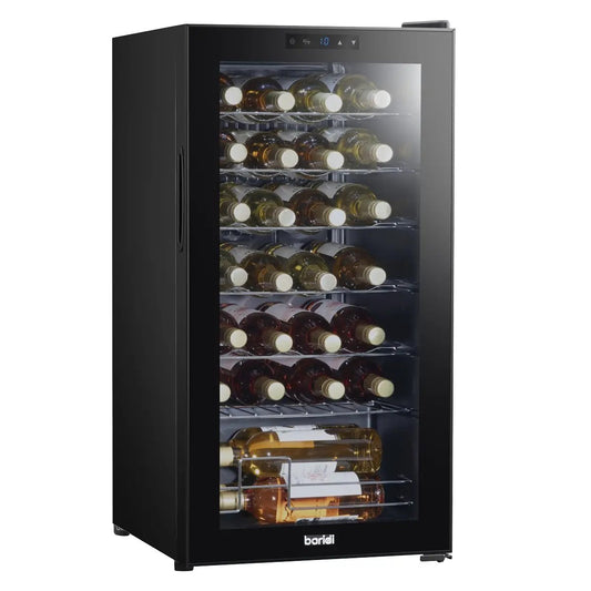 Baridi DH10 28 Bottle Wine Fridge with Digital Touchscreen Controls & LED Light Black Baridi