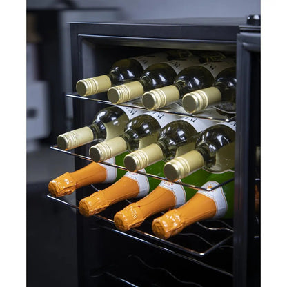 Baridi DH10 28 Bottle Wine Fridge with Digital Touchscreen Controls & LED Light Black Baridi