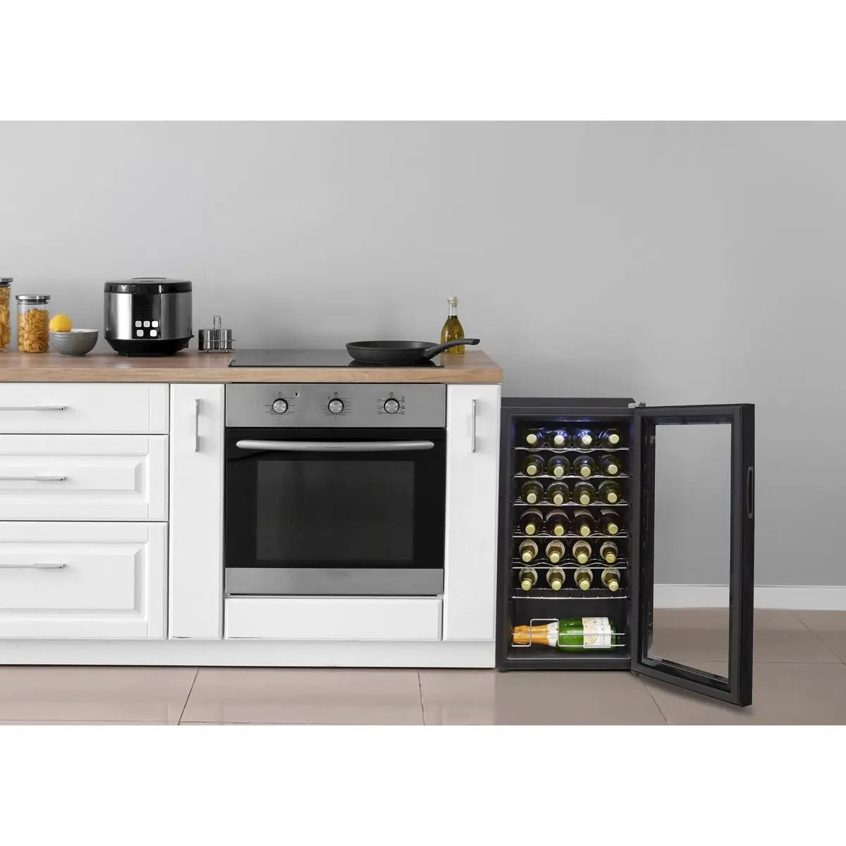 Baridi DH10 28 Bottle Wine Fridge with Digital Touchscreen Controls & LED Light Black Baridi