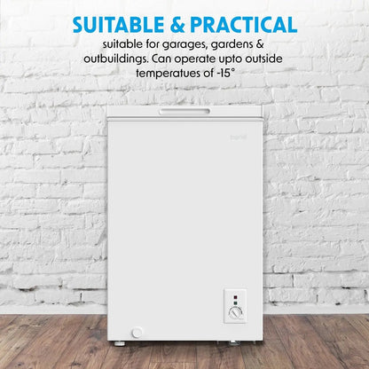 Baridi DH116 Freestanding Chest Freezer 99L Capacity -12 to -24°C Adjustable Thermostat with White Baridi