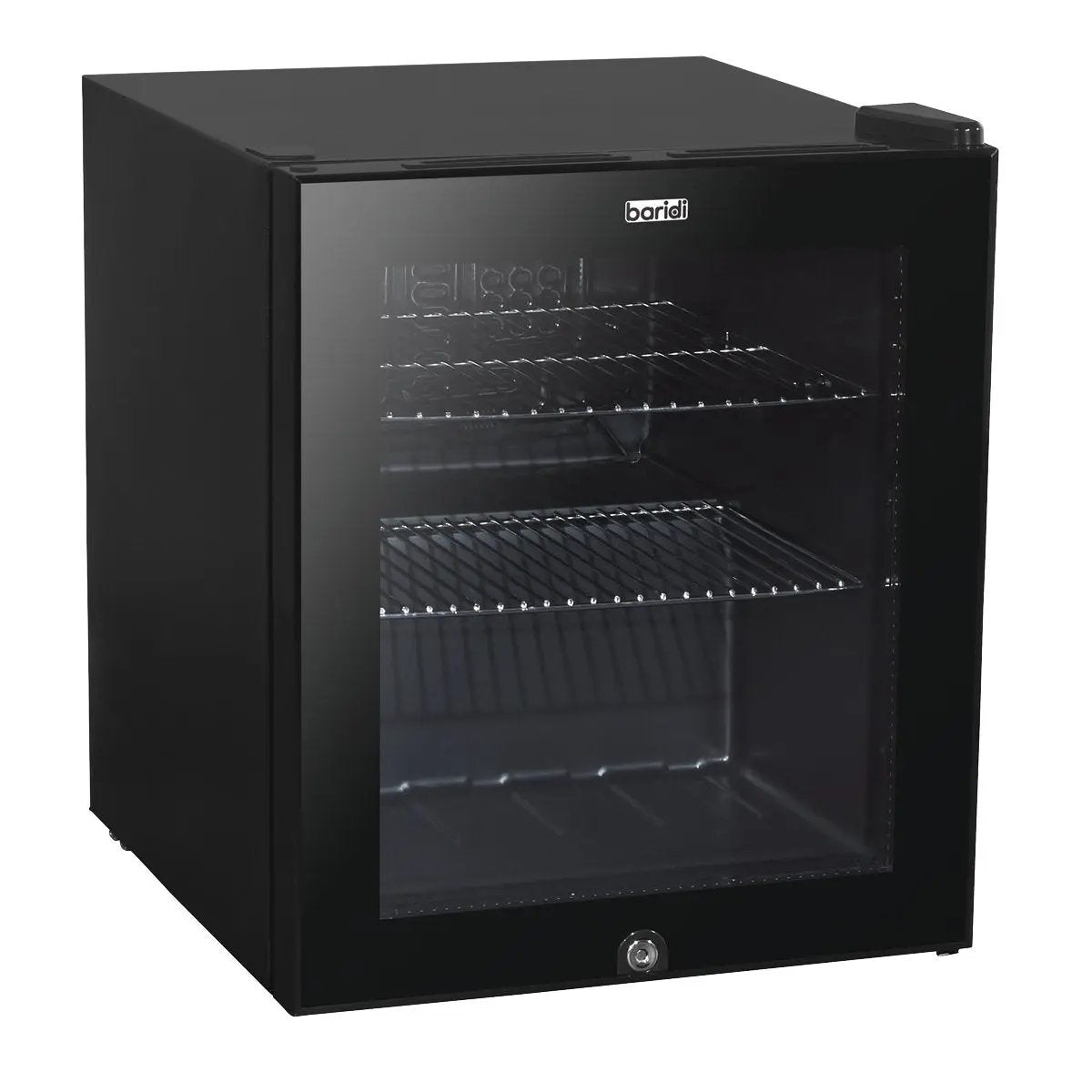 Baridi DH12 50L Tabletop Beer & Drinks Mini Fridge with Light 3-10°C - Black & Glass Baridi