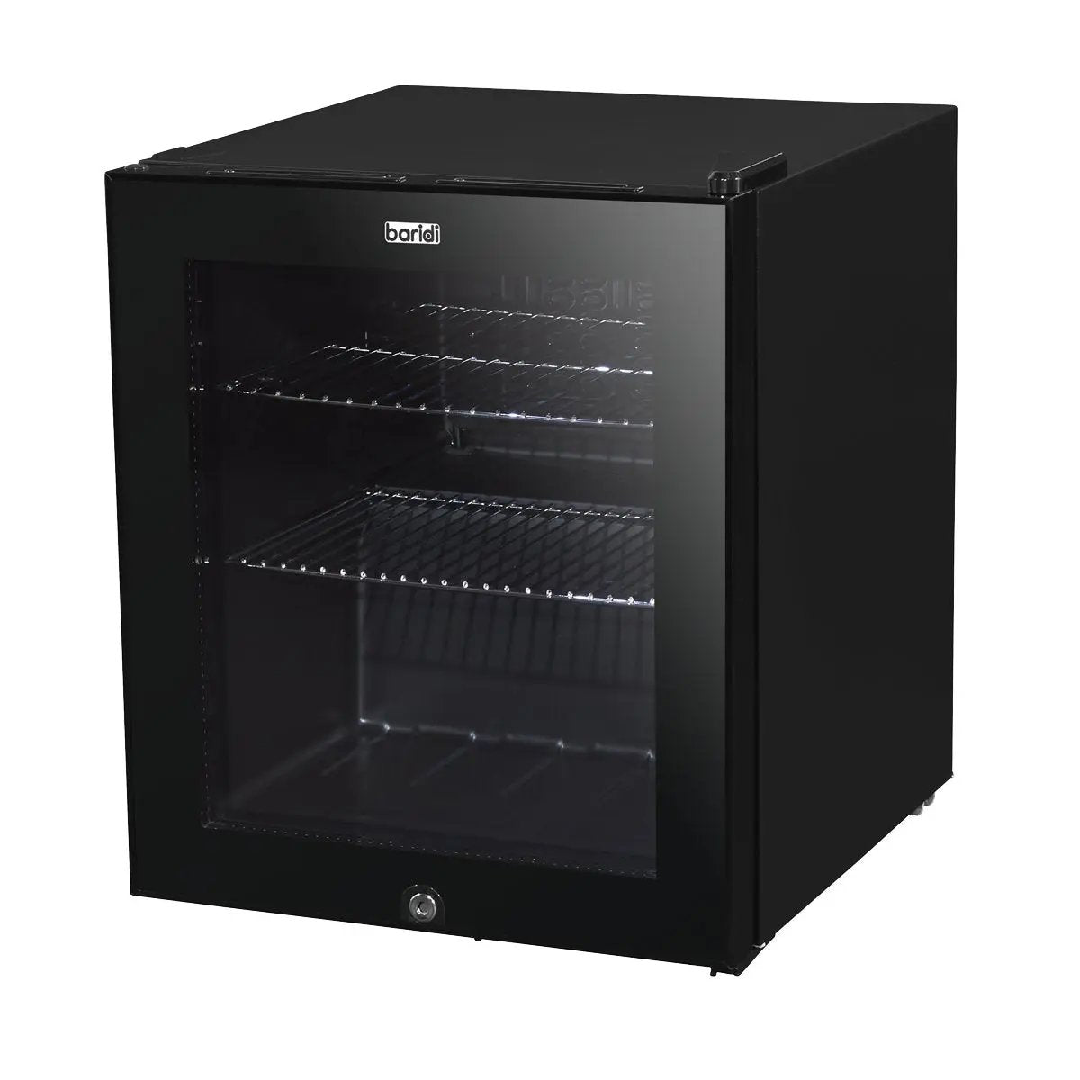 Baridi DH12 50L Tabletop Beer & Drinks Mini Fridge with Light 3-10°C - Black & Glass Baridi