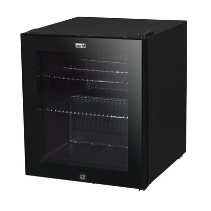 Baridi DH12 50L Tabletop Beer & Drinks Mini Fridge with Light 3-10°C - Black & Glass Baridi