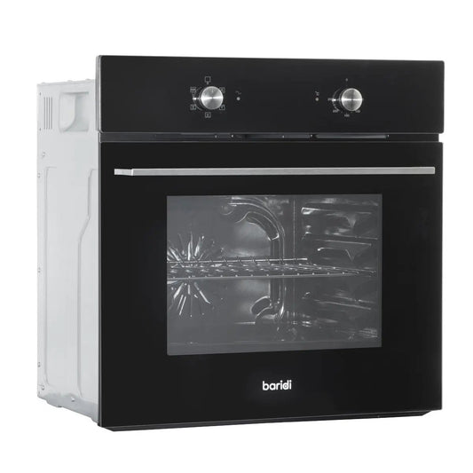 Baridi DH124 60cm Built-In Five Function Fan Assisted Oven 55L Capacity Black Baridi