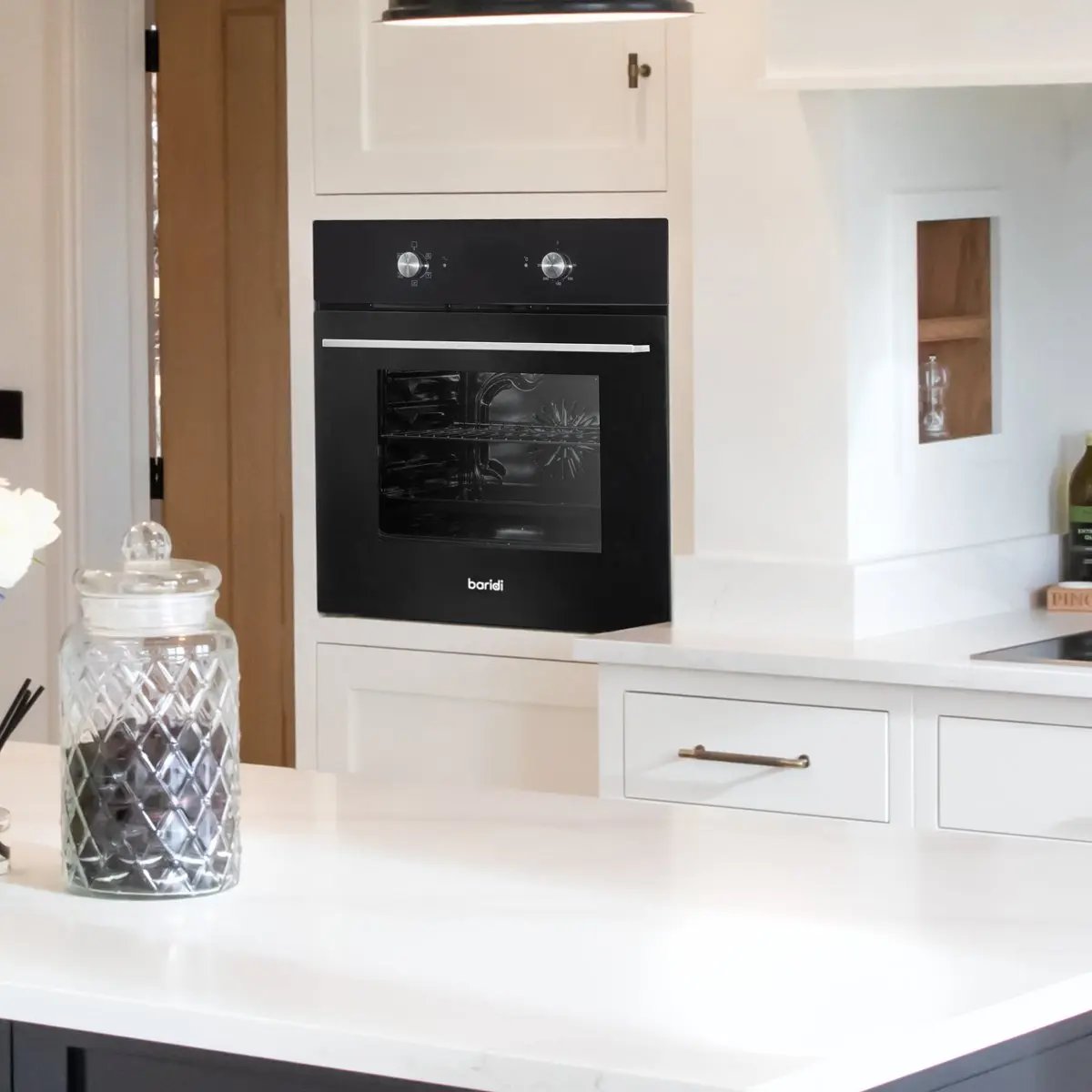 Baridi DH124 60cm Built-In Five Function Fan Assisted Oven 55L Capacity Black Baridi