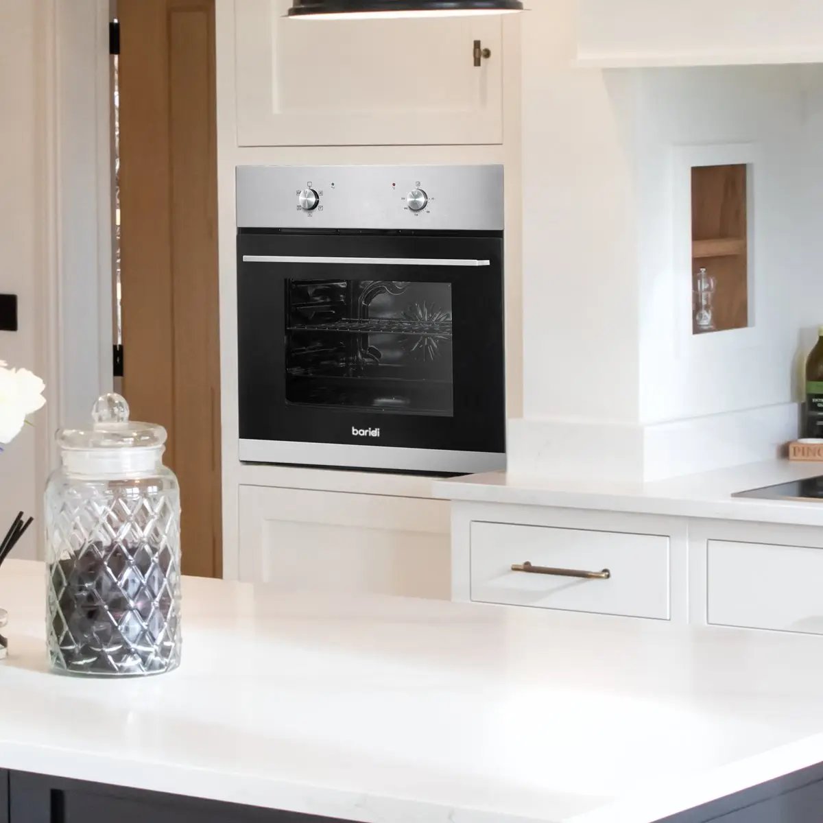 Baridi DH125 60cm Built-In Five Function Fan Assisted Oven 55L Capacity Stainless Steel Baridi