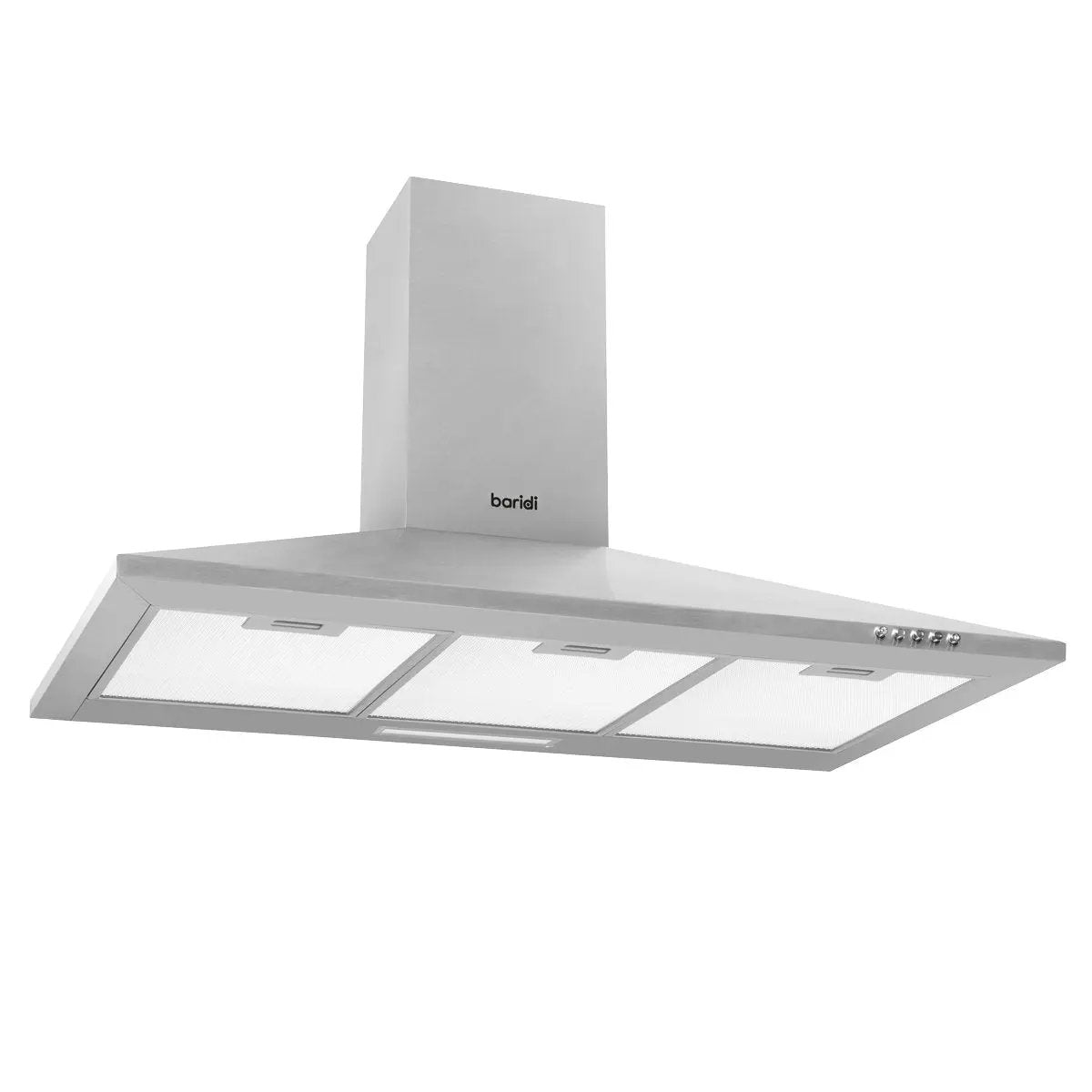 Baridi DH127 90cm Chimney Style Cooker Hood with Carbon Filters Stainless Steel Baridi