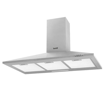 Baridi DH127 90cm Chimney Style Cooker Hood with Carbon Filters Stainless Steel Baridi
