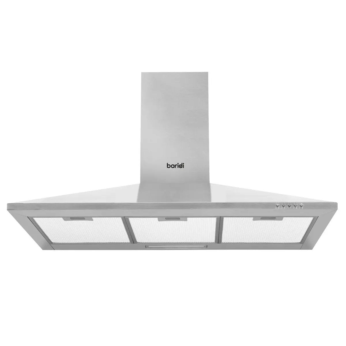 Baridi DH127 90cm Chimney Style Cooker Hood with Carbon Filters Stainless Steel Baridi