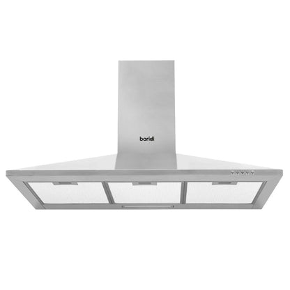 Baridi DH127 90cm Chimney Style Cooker Hood with Carbon Filters Stainless Steel Baridi