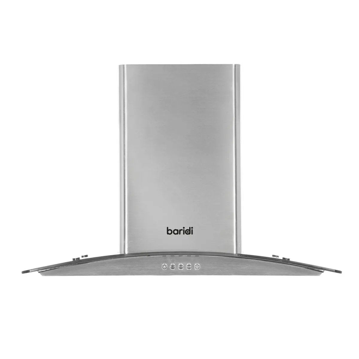 Baridi DH128 60cm Curved Glass Cooker Hood with Carbon Filters LED Lights Stainless Steel Baridi