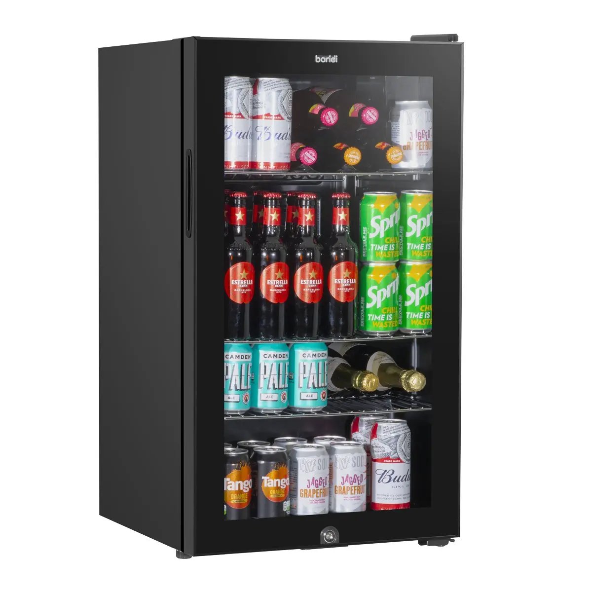 Baridi DH13 Under Counter Wine/Drink/Beverage Cooler/Fridge Built-In Thermostat Light Security Lock 85 Litre – Black Baridi