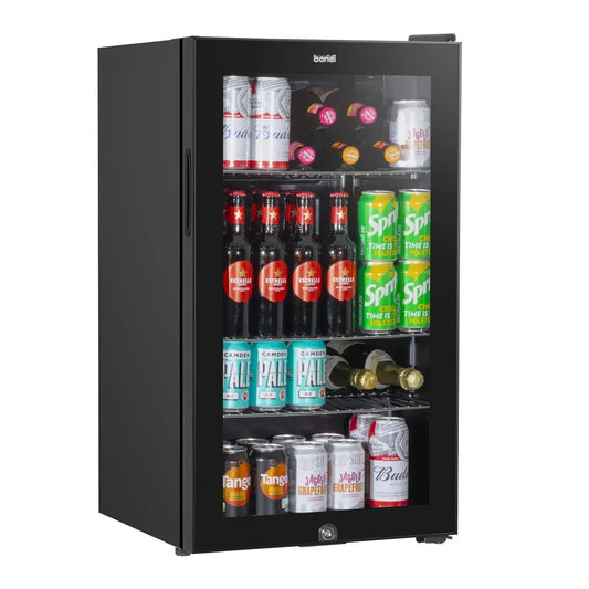 Baridi DH13 Under Counter Wine/Drink/Beverage Cooler/Fridge Built-In Thermostat Light Security Lock 85 Litre – Black Baridi