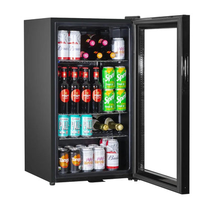 Baridi DH13 Under Counter Wine/Drink/Beverage Cooler/Fridge Built-In Thermostat Light Security Lock 85 Litre – Black Baridi