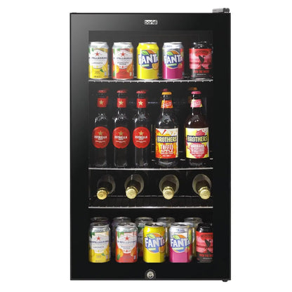 Baridi DH13 Under Counter Wine/Drink/Beverage Cooler/Fridge Built-In Thermostat Light Security Lock 85 Litre – Black Baridi