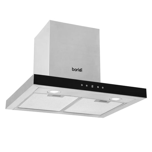 Baridi DH130 60cm T-Shape Chimney Cooker Hood with Carbon Filters Stainless Steel Baridi