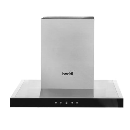 Baridi DH130 60cm T-Shape Chimney Cooker Hood with Carbon Filters Stainless Steel Baridi